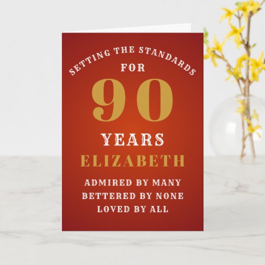 Carte Célébration du 90e anniversaire Fixer les normes A (Fleur jaune)