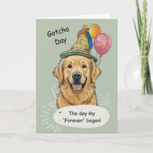 Carte Célébration du jour de Gotcha du Golden Retriever