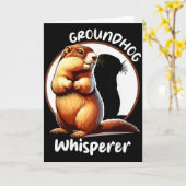 Carte Célébration du Jour de la Marmotte par un Chuchote (Fleur jaune)