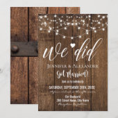 Carte Célébration du mariage Elopement (Devant / Derrière)
