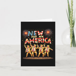 Carte Célébration du Nouvel An Patriotique Drôle Trump H