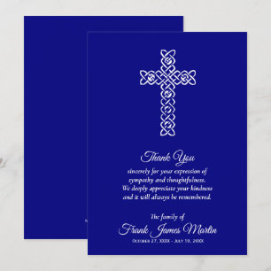Carte Célébration funéraire de la vie Marine Merci bleu