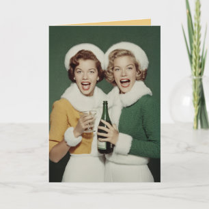Carte Célébration joyeuse de champagne d'hiver