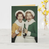 Carte Célébration joyeuse de champagne d'hiver (Fleur jaune)