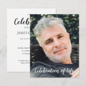 Carte Célébration moderne de la vie avec photo (Devant / Derrière)