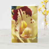 Carte Célébration personnalisée des 25 ans de mariage d' (Fleur jaune)