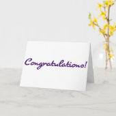 Carte Célébration pourpre de félicitations de manuscrit (Fleur jaune)