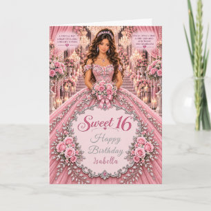 Carte Célébration Rose pour un Sweet 16