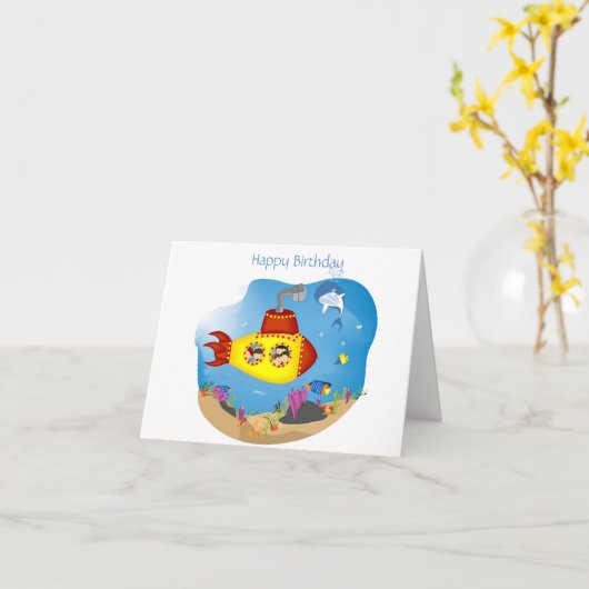 Carte Célébration submersible (Fleur jaune)