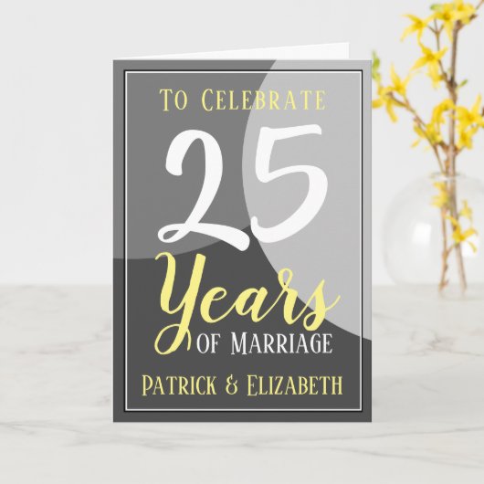 Carte Célébrer 25 ans de mariage (Fleur jaune)