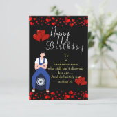 Carte Célébrer l'anniversaire du mari (Debout devant)