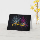 Carte Célébrer les feux d'artifice (Fleur jaune)