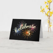 Carte Célébrer un 5e anniversaire (Fleur jaune)