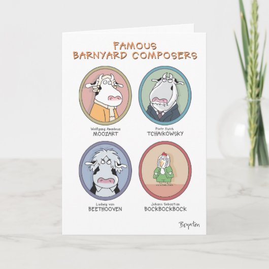 CARTE CÉLÈBRES COMPOSITEURS DE BARNYARD (Devant)