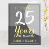 Carte Célébrez 25 ans de mariage (Fleur jaune)
