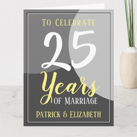 Carte Célébrez 25 ans de mariage (Devant)