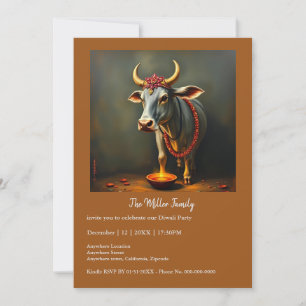 Carte Célébrez Diwali Sacred Cow Diyas