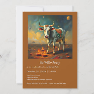 Carte Célébrez Diwali Vaches sacrées Diyas