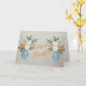 Carte Célébrez Hanukkah Vide (Fleur jaune)