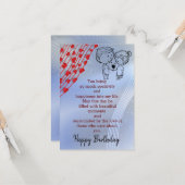 Carte Célébrez l'anniversaire de l'amant (Devant/Arrière en situation)