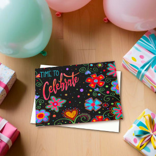 Carte Célébrez-Vous L'Anniversaire Fleur Noire