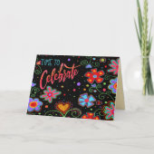 Carte Célébrez-Vous L'Anniversaire Fleur Noire (Devant)