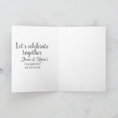 Carte Célébrons ensemble la fête de fiançailles nom date (Intérieur)