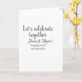 Carte Célébrons ensemble la fête de fiançailles nom date (Fleur jaune)