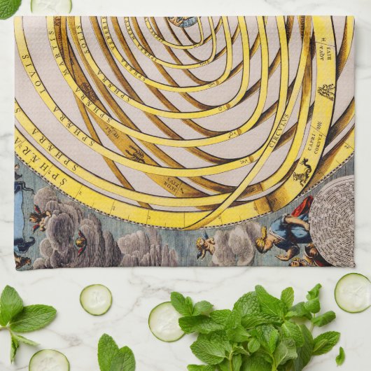 Carte céleste Andres Celarius Serviette de cuisine (Plié)
