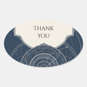 Carte céleste céleste autocollant de mariage Navy