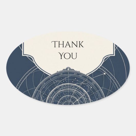 Carte céleste céleste autocollant de mariage Navy (Devant)