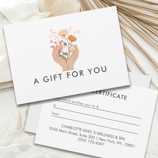 Carte Celestial Floral Salon Business Gift Certificate