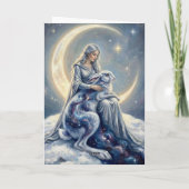 Carte Celestial Galaxy Hare Moon Goddess Fantasy Art (Dos)