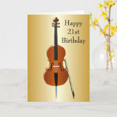 Carte Cello Design Personnalisé 21e anniversaire (Fleur jaune)