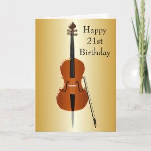 Carte Cello Design Personnalisé 21e anniversaire