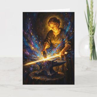 Carte Celtic Blacksmith Goddess Forging Sword Fantasy Ar