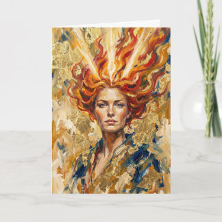 Carte Celtic Fire Goddess Brigid Gold Leaf Fantasy Art