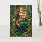 Carte Celtic Forest Queen Red Fox Witch Fantasy Art ( (Dos)