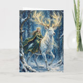 Carte Celtic Goddess & Glowing White Stag (Dos)