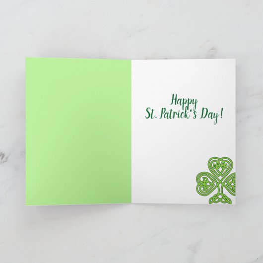 Carte Céltic Knotwork Sláinte St. Patrick's Day Card (Intérieur)