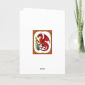 Carte Celtic Red Dragon Holding a Daffodil (Dos)