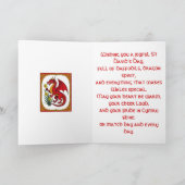 Carte Celtic Red Dragon Holding a Daffodil (Intérieur)
