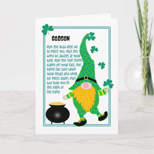 Carte celtique Leprechaun de Godson St Patrick (Devant)