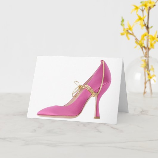 Carte Cendrillon Citation Miu Miu Chaussures Pompes Rose (Fleur jaune)