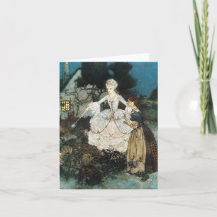 Carte Cendrillon et marraine gâteau