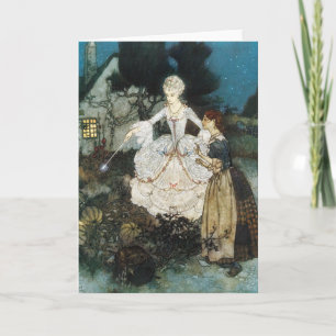 Carte Cendrillon et marraine gâteau