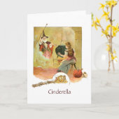 Carte Cendrillon et marraine gâteau (blanc à (Fleur jaune)