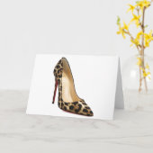 Carte Cendrillon Quote Louboutin Leopard Chaussures Card (Fleur jaune)