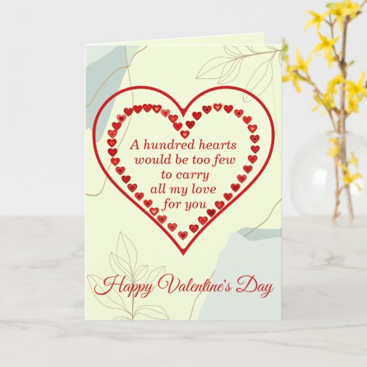 Carte Cent Coeurs, Valentin (Fleur jaune)