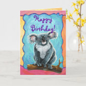 Carte Centre de la fête de l'ours de Cute Koala (Fleur jaune)